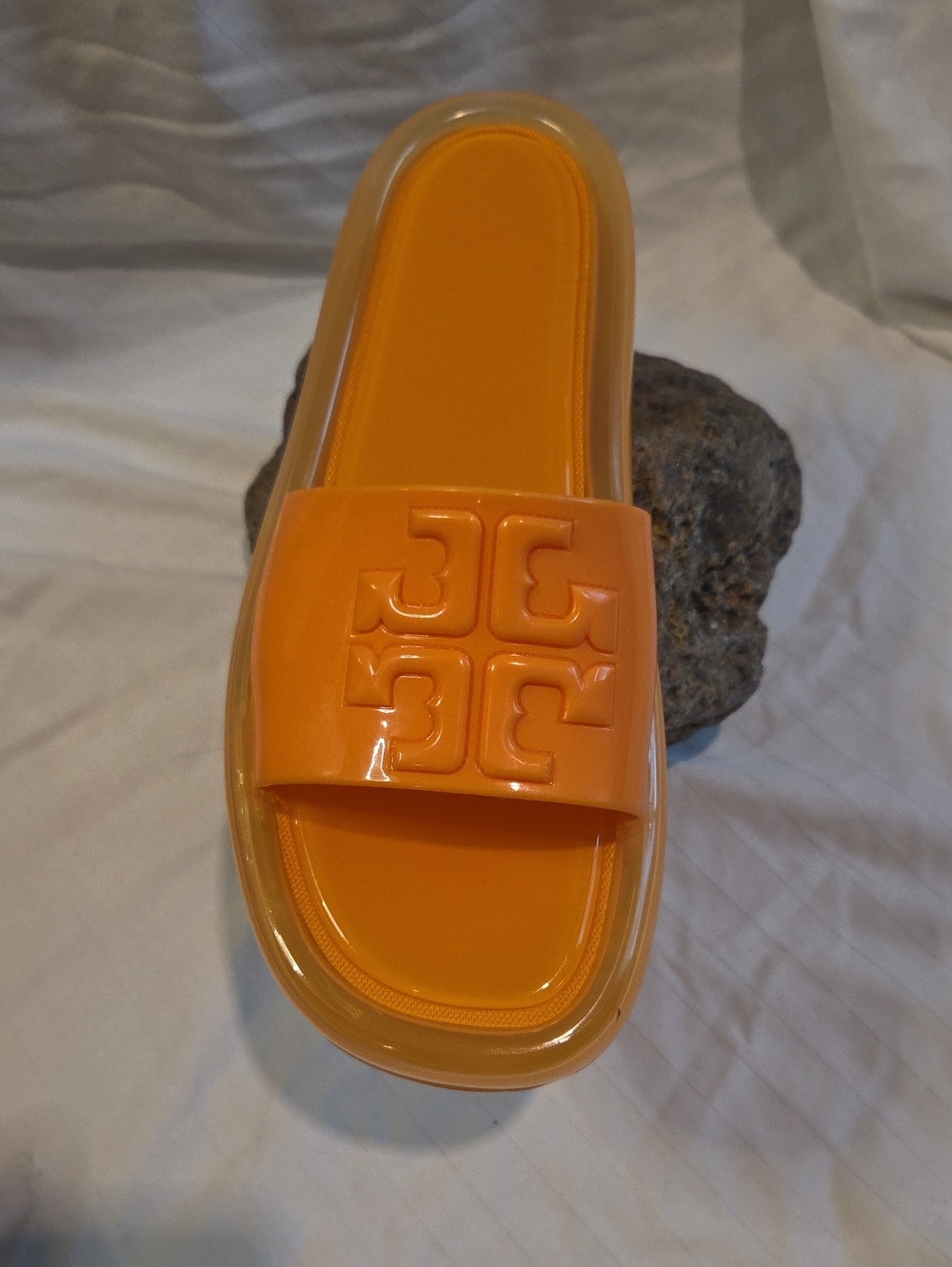 Tory Burch Orange Jelly Logo Slide Sandal Sz9